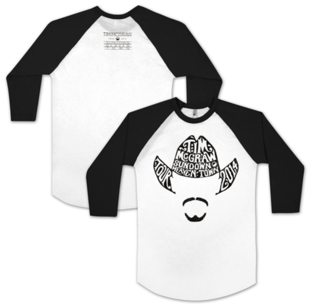 ● TIM McGRAW ● 2014 Sundown Heaven Town Music Tour Concert Baseball Tee
